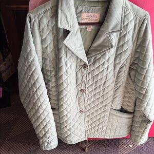 Cabela's Women's Quilted Sage Green Button-Front Puffer Jacket
